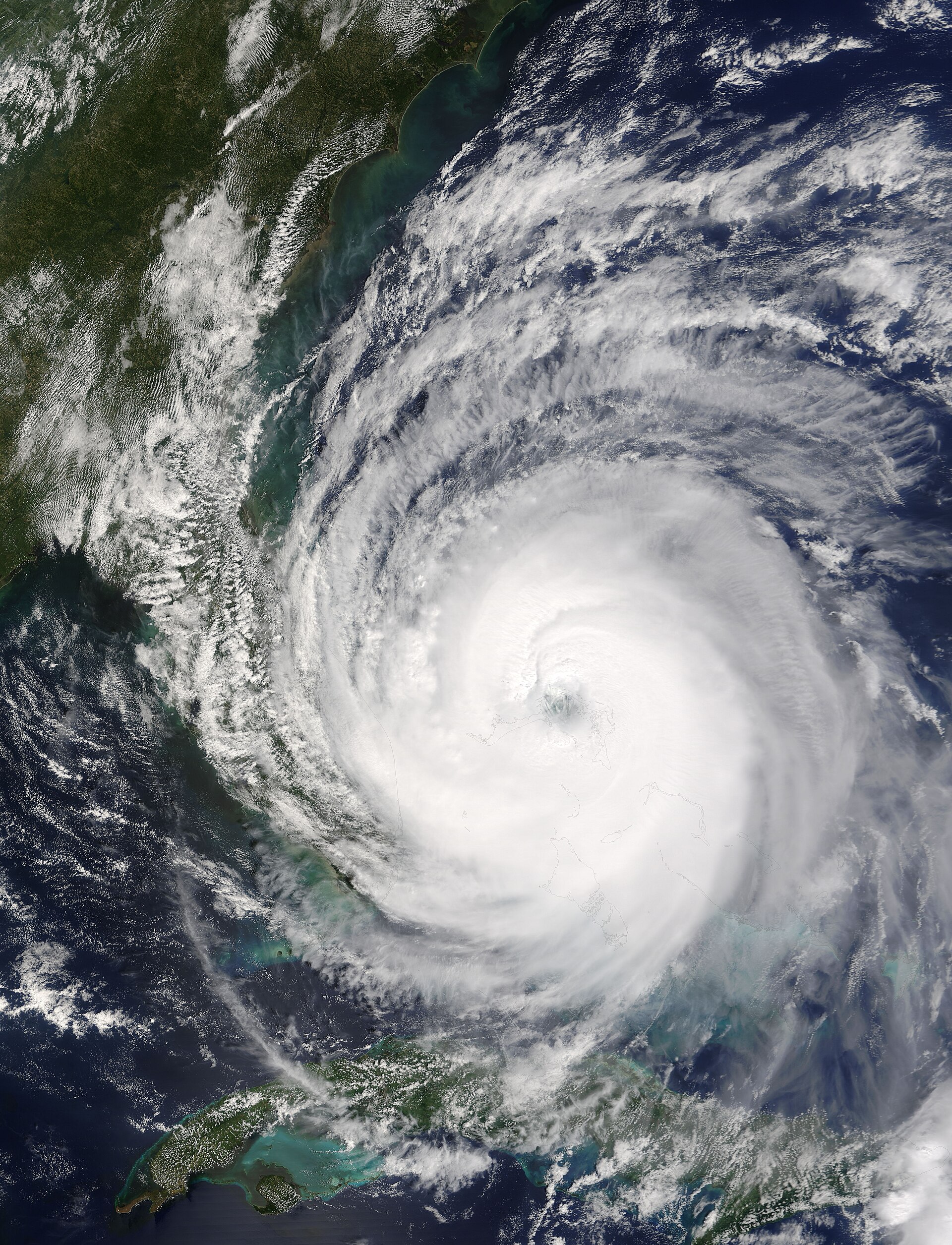 Hurricane Jeanne approaching Florida, satellite image, September 25, 2004.