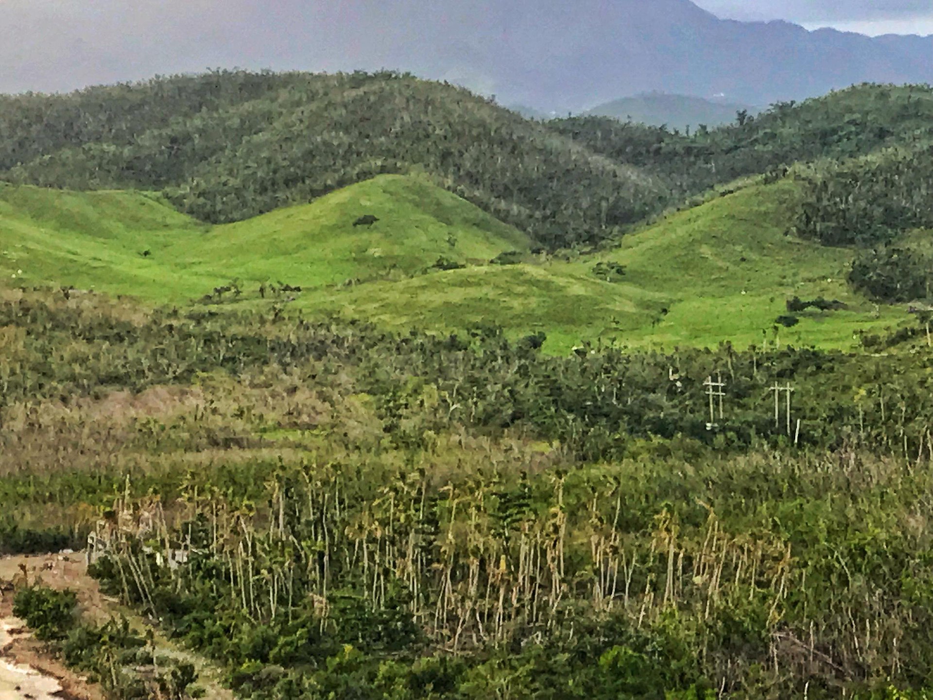 Hurricane Maria storm damage in Puerto Rico, 2017.